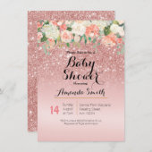 Rose Gold Pink Baby Dusche Einladung (Vorne/Hinten)
