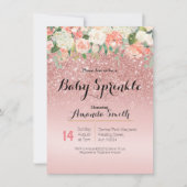 Rose Gold Pink Baby Sprinkle Einladung (Vorderseite)