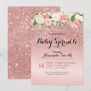 Rose Gold Pink Baby Sprinkle Einladung
