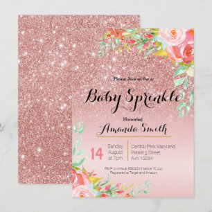 Rose Gold Pink Baby Sprinkle Einladung Florenz