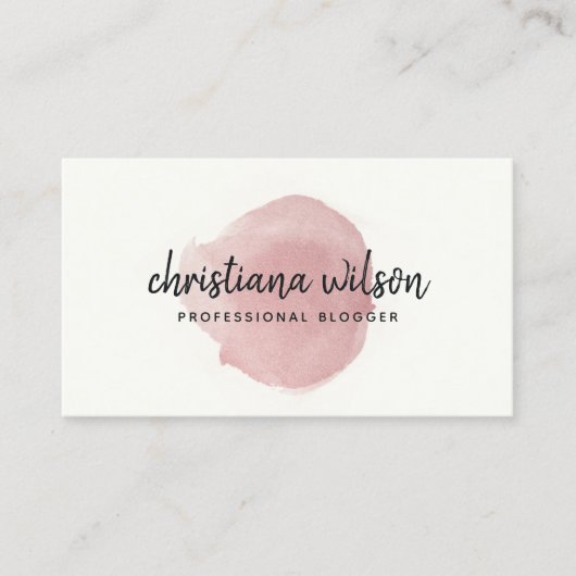 ROSE GOLD PINK BLACK BRUSH STROKE CALLIGRAPHIE VISITENKARTE (Vorderseite)