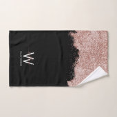 Rose Gold Pink Black Girl Glitzer Dust Monogram Badhandtuch Set (Handtuch)