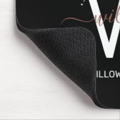 Rose Gold Pink Black Girl Glitzer Dust Monogram Mousepad (Ecke)