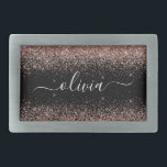 Rose Gold Pink Black Glitzer Script Monogram Girl Rechteckige Gürtelschnalle<br><div class="desc">Schwarz und Rose Gold - Schwarz Rosa Sparkle Glitzer Script Monogram Name Gürtel Schnalle. Das macht den perfekten Abschluss,  süß 16 16.,  18.,  21.,  30.,  40.,  50.,  60.,  70.,  80.,  90.,  100. Geburtstag,  Hochzeit,  Brautparty,  Jubiläum,  Babydusche oder Junggeselinnen-Abschied Geschenk für jemanden,  der Luxus und Chic Stil Lieben glänze.</div>