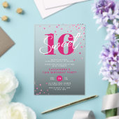Rose Gold Pink & Black Sweet 16 Geburtstag Acryleinladungen (In Situ (Hochzeit))