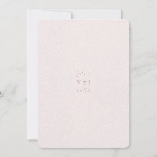 Rose Gold Pink Blätter Glam Dress Brautparty Einladung (Rückseite)