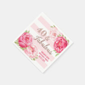 Rose Gold Pink Blume 40 & Fabulous Geburtstag Serviette (Ecke)