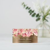 Rose Gold Pink Blume Braun Tropfen QR CODE Logo Visitenkarte (Stehend Vorderseite)