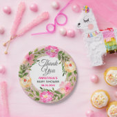 Rose Gold Pink Blumenstrauß Danke Baby Dusche Pappteller (Party)