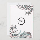 Rose Gold Pink Blush Botanische Hochzeit Einladung (Rückseite)