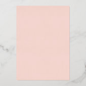 Rose Gold Pink Blütenwirbel Quinceanera Folieneinladung (Rückseite)