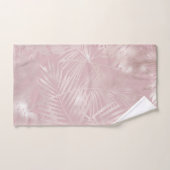 Rose Gold Pink Botanische tropische Palmen Blätter Badhandtuch Set (Handtuch)
