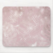 Rose Gold Pink Botanische tropische Palmen Blätter Mousepad (Vorne)