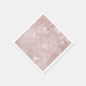 Rose Gold Pink Botanische tropische Palmen Blätter Serviette (Ecke)