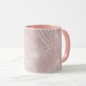 Rose Gold Pink Botanische tropische Palmen Blätter Tasse (VorderseiteRechts)