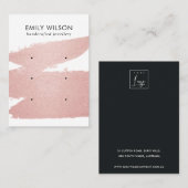 ROSE GOLD PINK BRUSH STROKE 3 STUDIERENDE ANGABE VISITENKARTE (Vorne/Hinten)