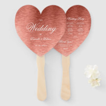 Rose Gold Pink Calligraphy Heart Wedding Program