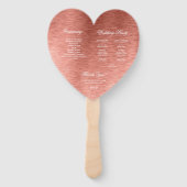 Rose Gold Pink Calligraphy Heart Wedding Program Fächer (Rückseite)