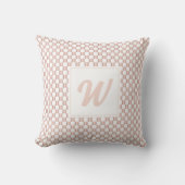 Rose Gold Pink Checkerboard Muster Monogramm Kissen (Vorderseite)