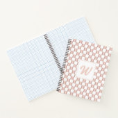 Rose Gold Pink Checkerboard Muster Monogramm Notizblock (Innenseite)