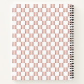 Rose Gold Pink Checkerboard Muster Monogramm Notizblock (Rückseite)