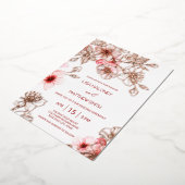 Rose Gold Pink Cherry Blossom Hochzeit Folieneinladung (Gedreht)
