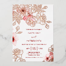 Rose Gold Pink Cherry Blossom Hochzeit