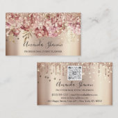 Rose Gold Pink Confetti Tropfen QR CODE Logo Visitenkarte (Vorne/Hinten)