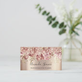 Rose Gold Pink Confetti Tropfen QR CODE Logo Visitenkarte (Stehend Vorderseite)