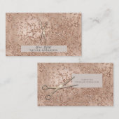 Rose Gold Pink Crackle Sparkle Schere Stylist Visitenkarte (Vorne/Hinten)
