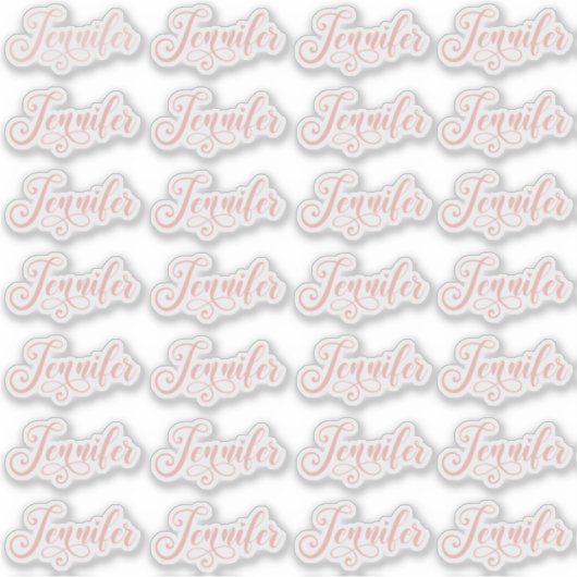Rose Gold Pink Decorative Jennifer 28 Individual Aufkleber (Vorderseite)