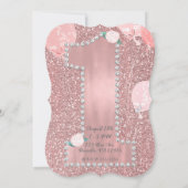Rose Gold Pink & Diamonds 1. Geburtstag Party Einladung (Rückseite)
