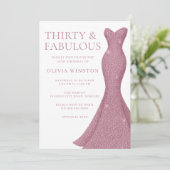 Rose Gold Pink Dreißig & Fabulous 30. Geburtstag Einladung (Stehend Vorderseite)