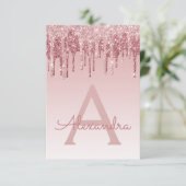 Rose Gold Pink Driving Glitzer Brautparty Einladung (Stehend Vorderseite)