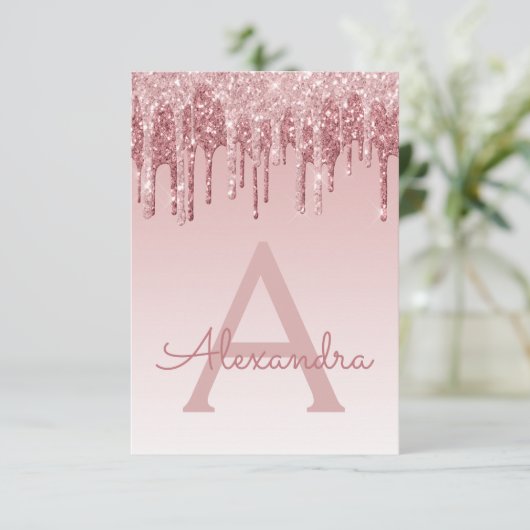 Rose Gold Pink Driving Glitzer Brautparty Einladung (Stehend Vorderseite)