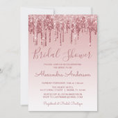 Rose Gold Pink Driving Glitzer Brautparty Einladung (Vorderseite)