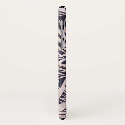 Rose Gold Pink Dunkelrosa Tropenpalmenbaum Blätter Case-Mate iPhone Hülle (Hinten/Links)