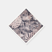 Rose Gold Pink Dunkelrosa Tropenpalmenbaum Blätter Serviette (Ecke)
