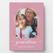 Rose Gold Pink Elegant GRANDMA Geschenke Custom Fotoplatte (Vorderseite)