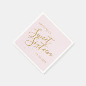 Rose Gold Pink Elegant Sweet 16 Personalisierter N Serviette (Ecke)