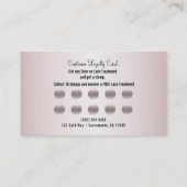 Rose Gold Pink Eyelashes Kundenbindungskarte Treuekarte (Rückseite)