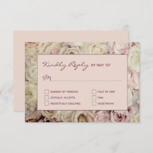 Rose Gold Pink / Fig RSVP Karten Rose Hintergrund