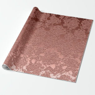Rose Gold Pink Floral Sukkulentes Muster Metallic Geschenkpapier