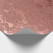 Rose Gold Pink Floral Sukkulentes Muster Metallic Geschenkpapier (Ecke)