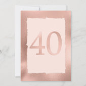 Rose Gold & Pink Foil 40. Geburtstag Save The Date (Rückseite)