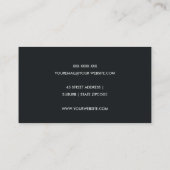 ROSE GOLD PINK FOIL BLACK BRUSH STROKE CALLIGRAPHI VISITENKARTE (Rückseite)