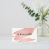 ROSE GOLD PINK FOIL BLACK BRUSH STROKE CALLIGRAPHI VISITENKARTE (Stehend Vorderseite)