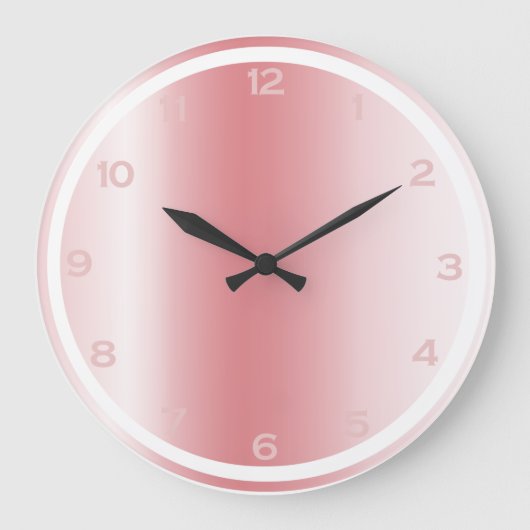 Rose Gold Pink Foil Metallic Look Girly Decor Große Wanduhr (Vorderseite)