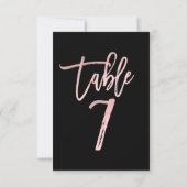 Rose Gold Pink Folie Moderne Schrift Tisch Nummer Einladung (Rückseite)