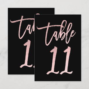 Rose Gold Pink Folie Moderne Schrift Tisch Nummer Einladung